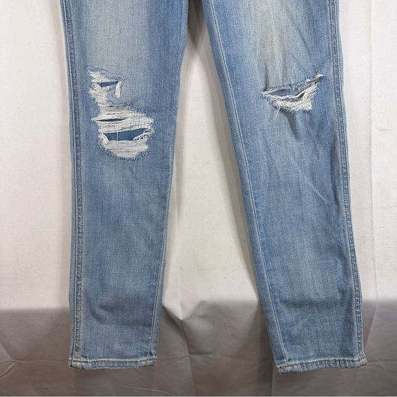 AMERICAN EAGLE Women’s Size XS Denim Jean Bib Overalls Tomgirl Style Destructed - Picture 3 of 16